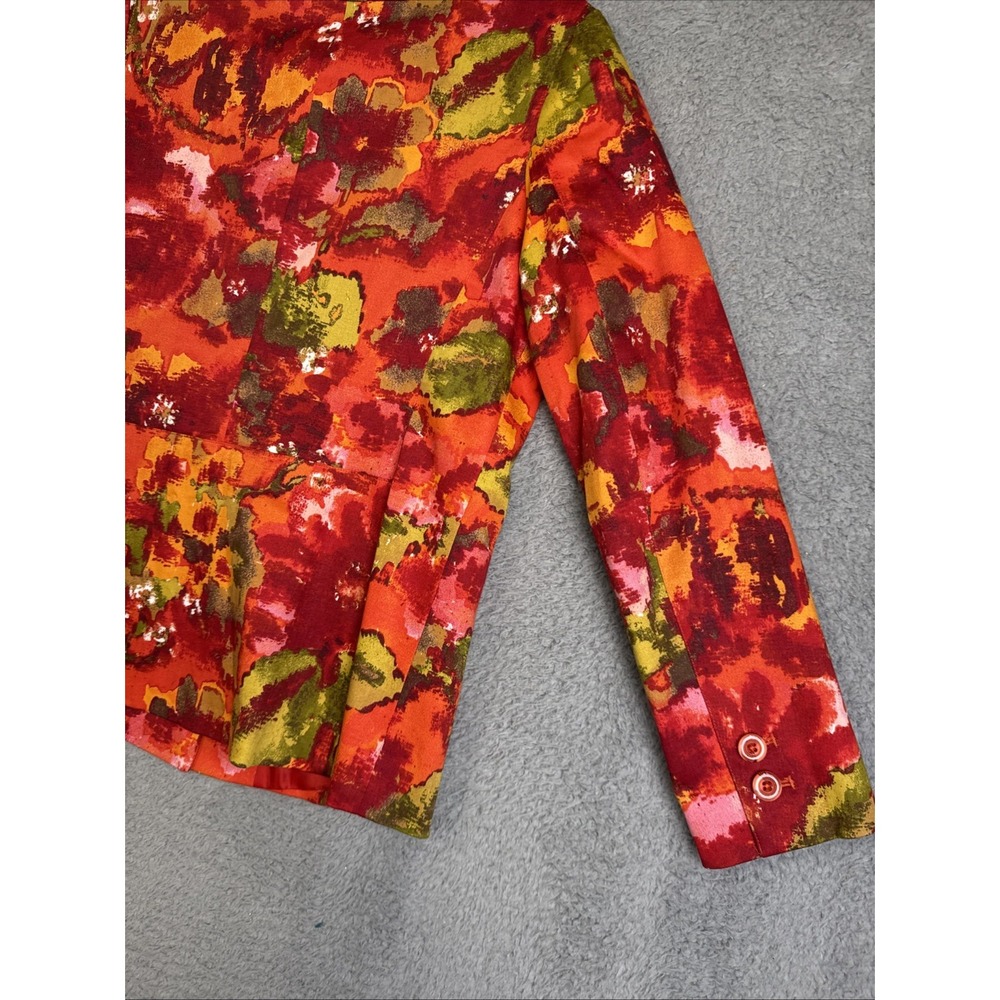 Chicos Button Up‎ Jacket Red Pink Coral Long Sleeve Blouse Coat Womens Size 0 - Picture 13 of 16